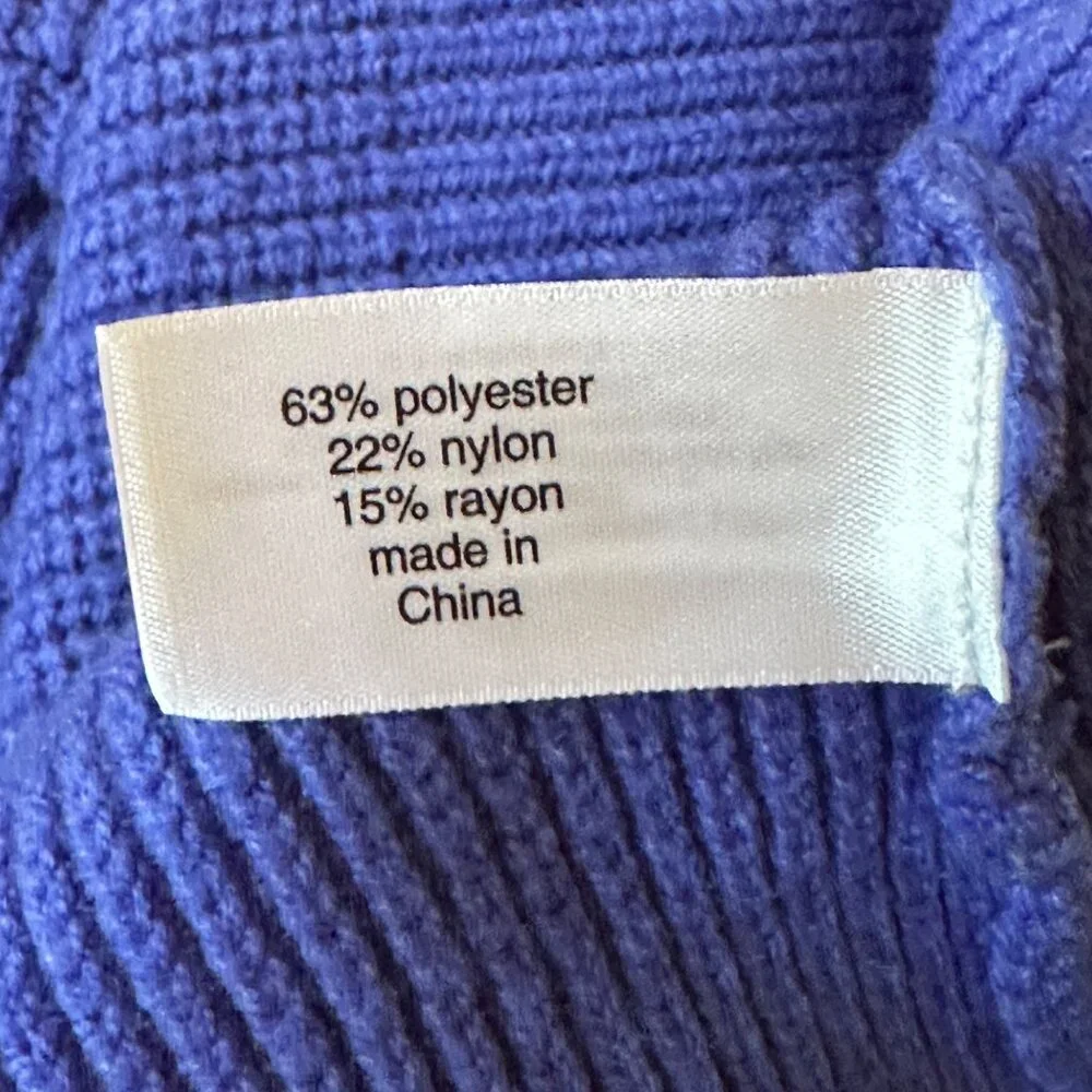 Lane Bryant‎ Sweater Womens 14-16 Blue Ribbed 1/4 Zip Collared Pullover Casual